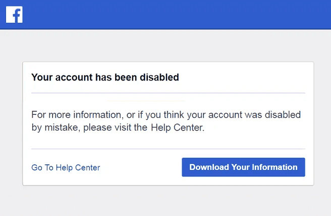 my account was disabled